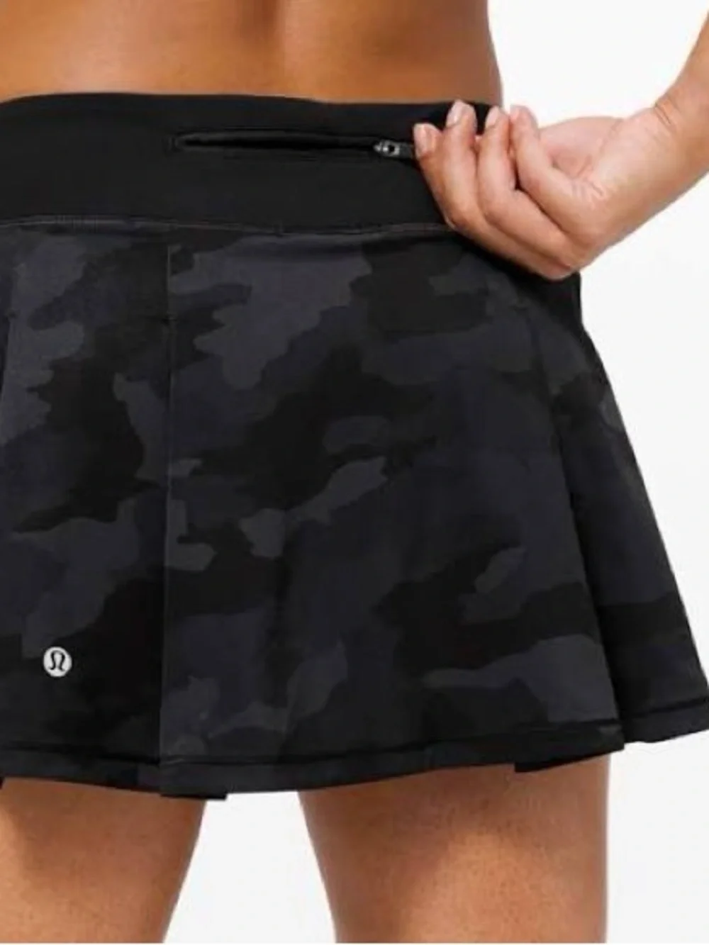 Lululemon Athletica Black Camo Pace Rival Skirt